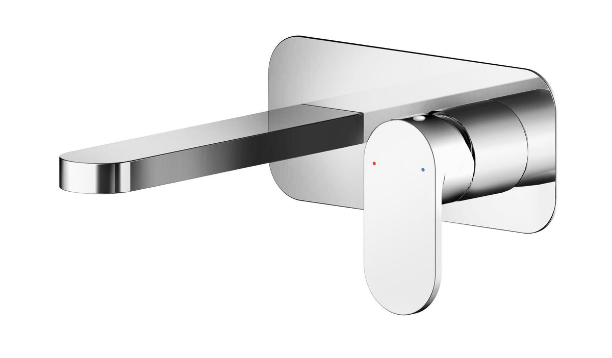 Modern Splash Binsey Chrome 2 Tap Hole Wall Mounted Basin Mixer With Plate