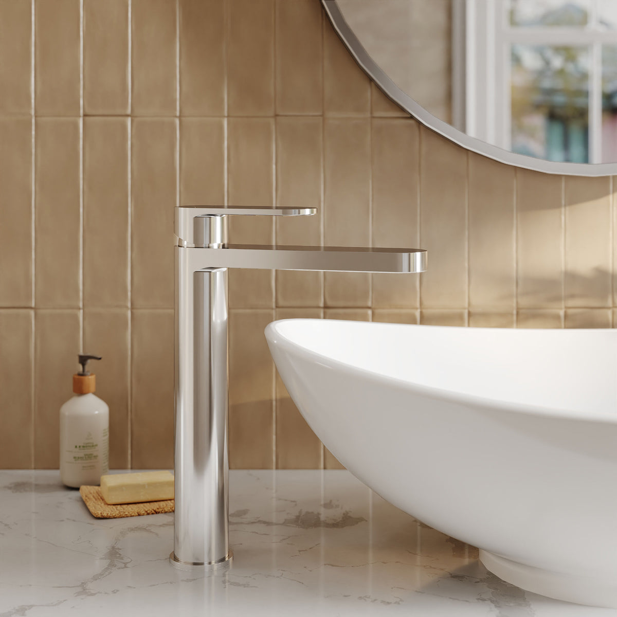 Modern Splash Binsey Chrome High Rise Mono Basin Mixer