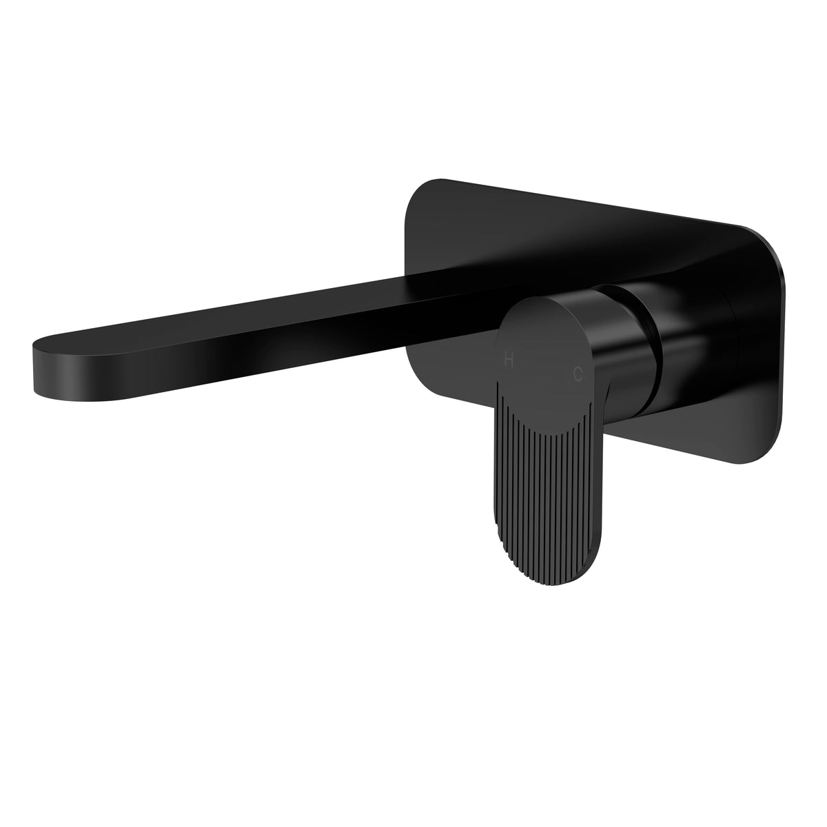 Modern Splash Freeing Up Counter Binsey Matt Black 2 Tap Hole Wall Mounted Basin Mixer