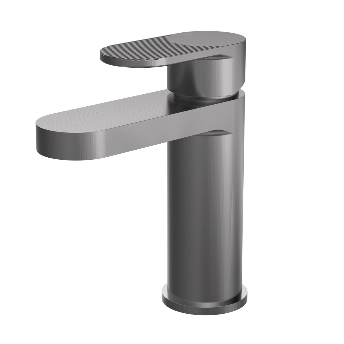 Modern Splash Brushed Pewter Fluted Mono Basin Mixer With Waste