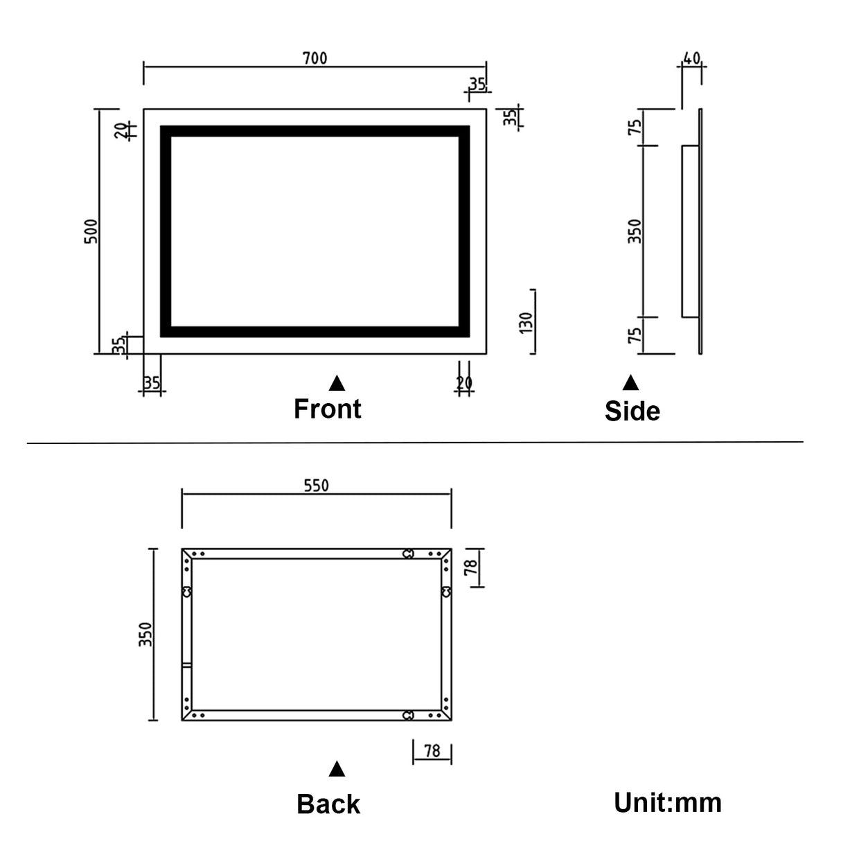 Modern Splash Led Mirror- BM-2616