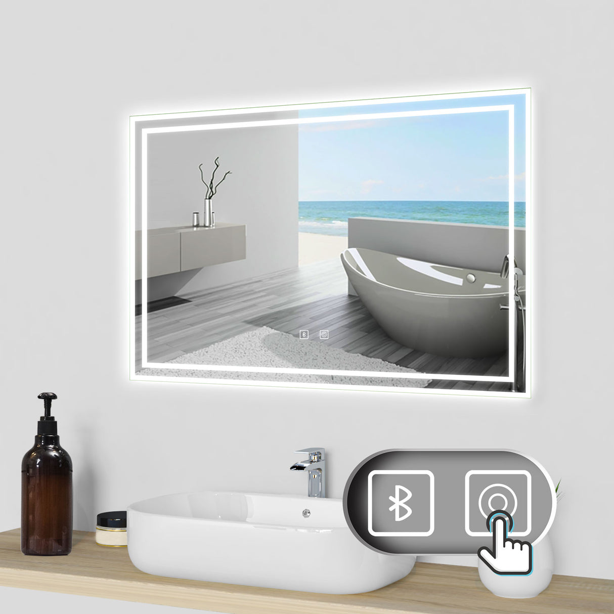 Modern Splash Led Mirror- BM-HD1403BS