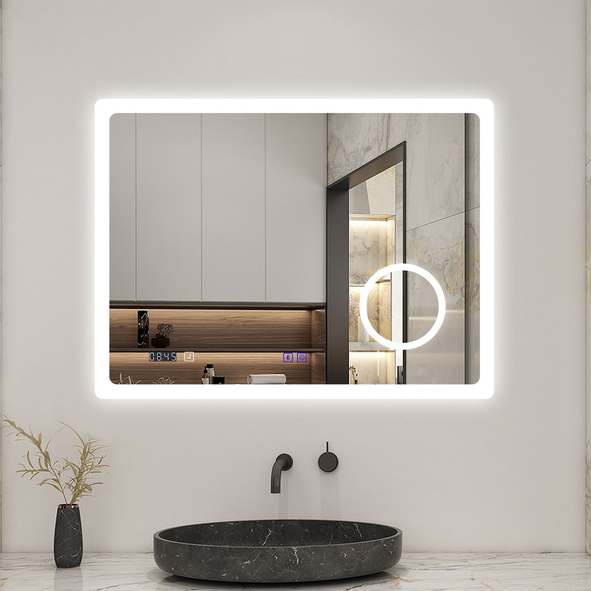 Modern Splash 900*700mm adjustable brightness Led Mirror with Anti-fogging