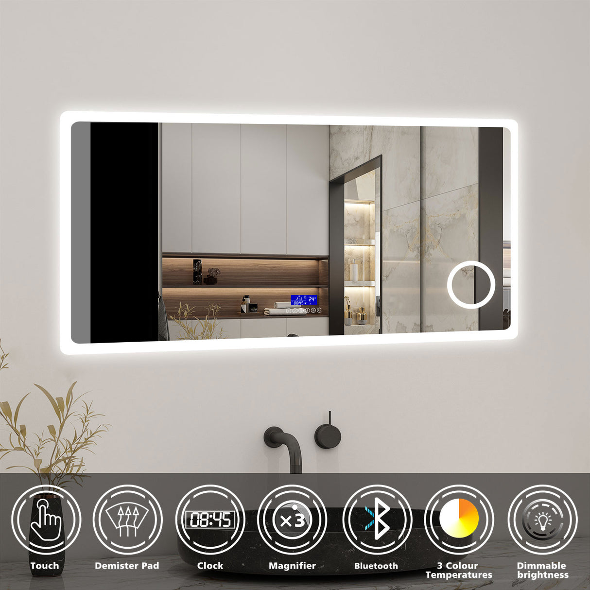 Modern Splash Led Mirror- BM-HD1508BM
