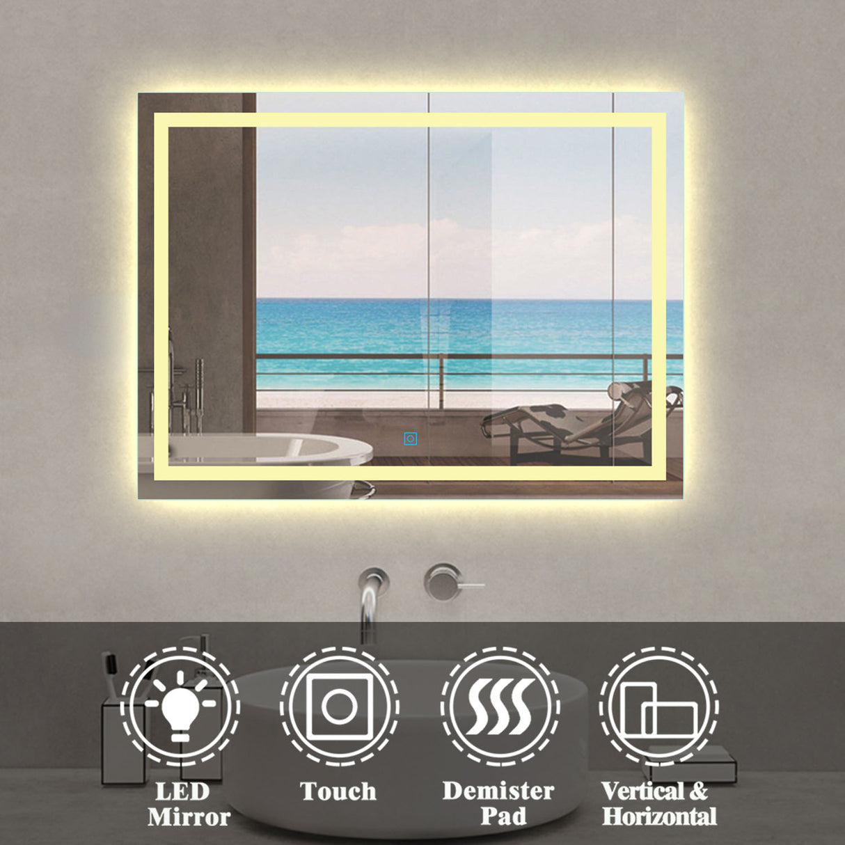 Modern Splash Led Mirror- BM-S1301