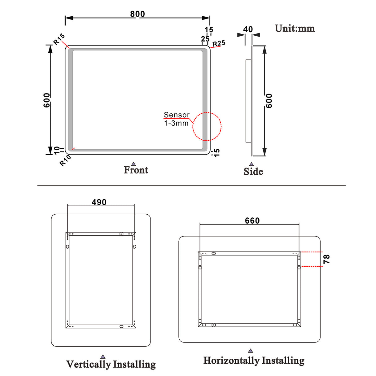 Modern Splash Led Mirror- BMG-021