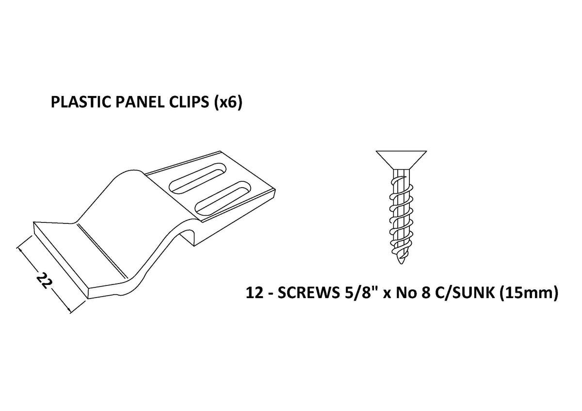 Modern Splash White Shower Bath Panel Clips - Pack Of 6
