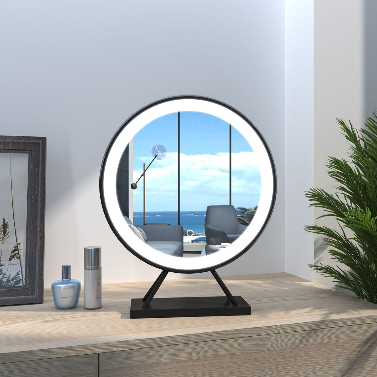 Modern Splash Round LED Mirror-BM-HZ40H-FS