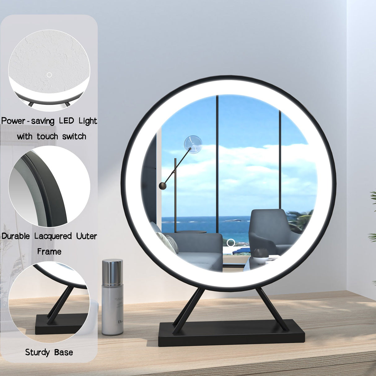 Modern Splash Round LED Mirror-BM-HZ40H-FS