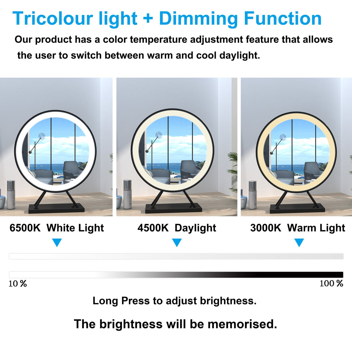 Modern Splash Round LED Mirror-BM-HZ40H-FS