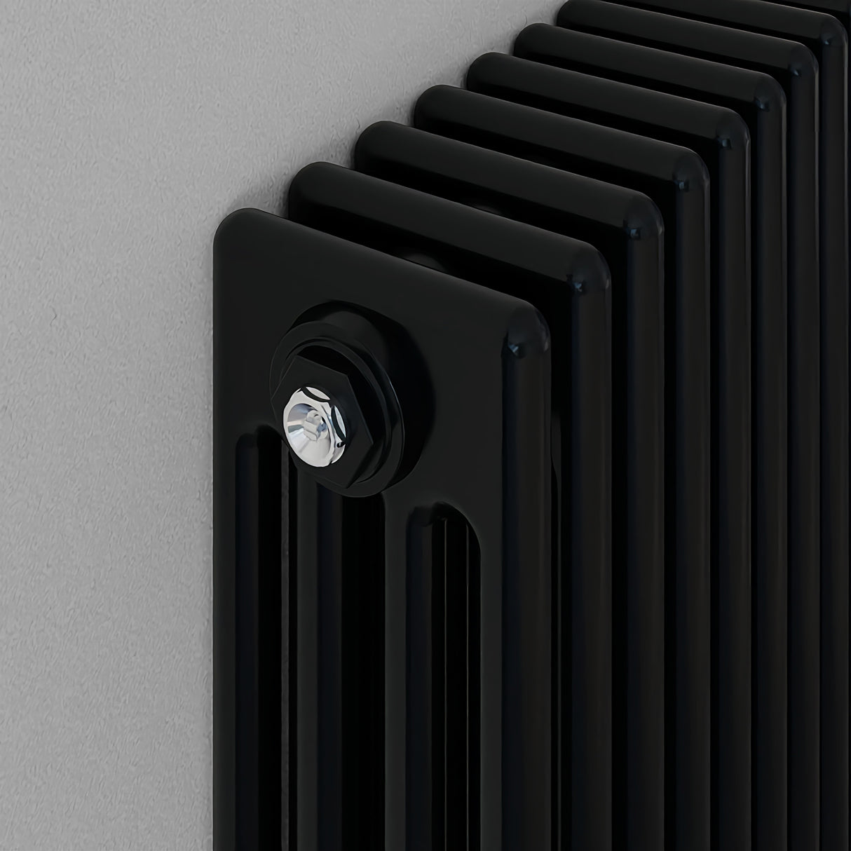 Modern Splash Cast Iron Black Radiator Details