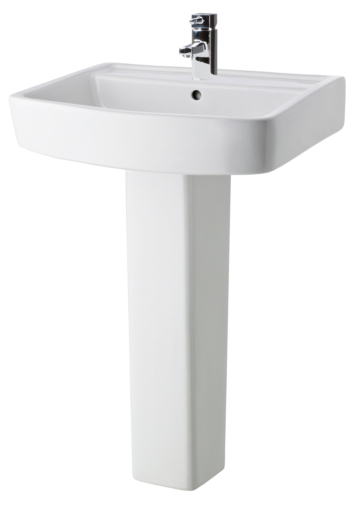 Modern Splash Bliss 600mm 1 Tap Hole Ceramic Basin & Pedestal