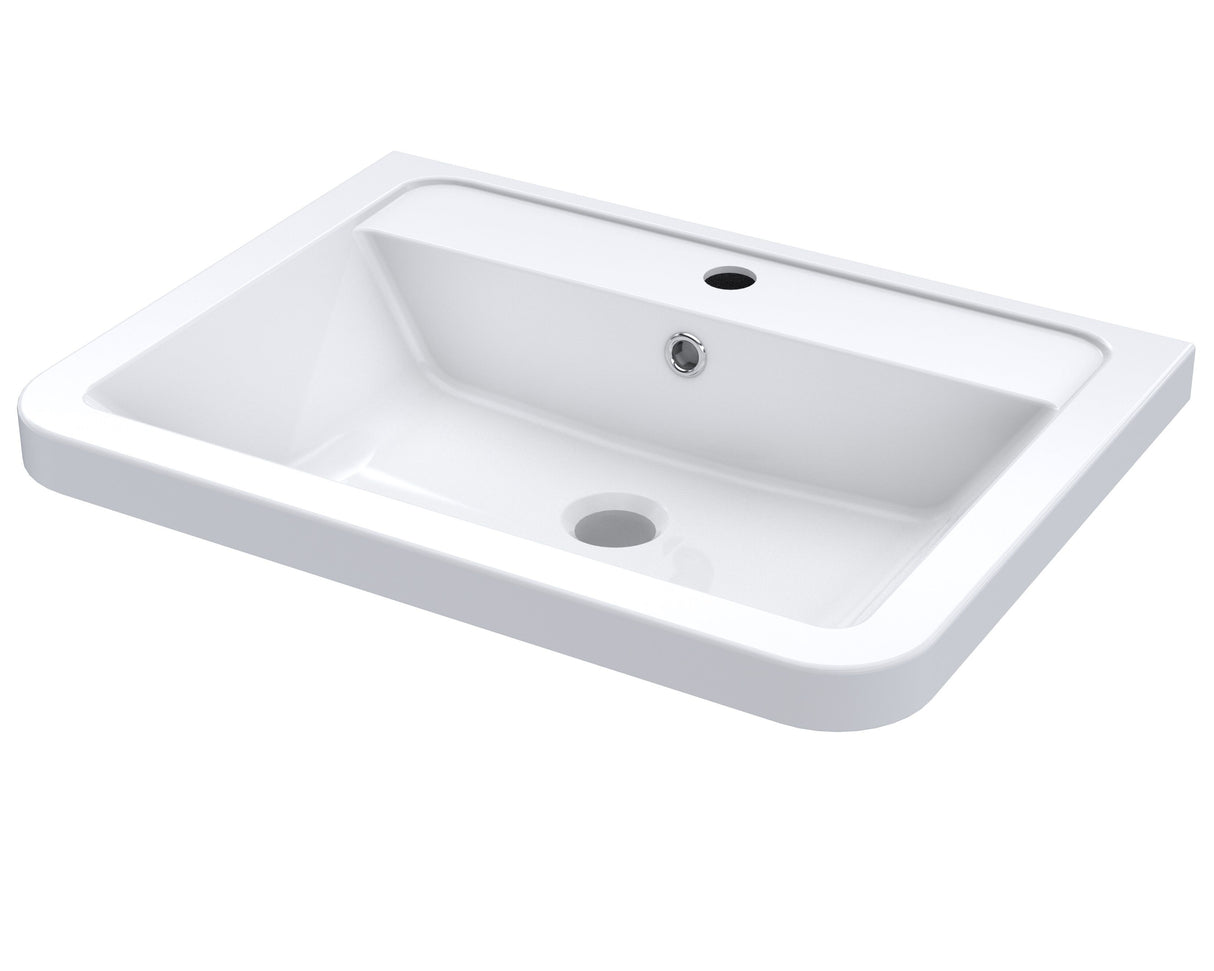 1 Tap Hole 600mm Ceramic Curved Basin
