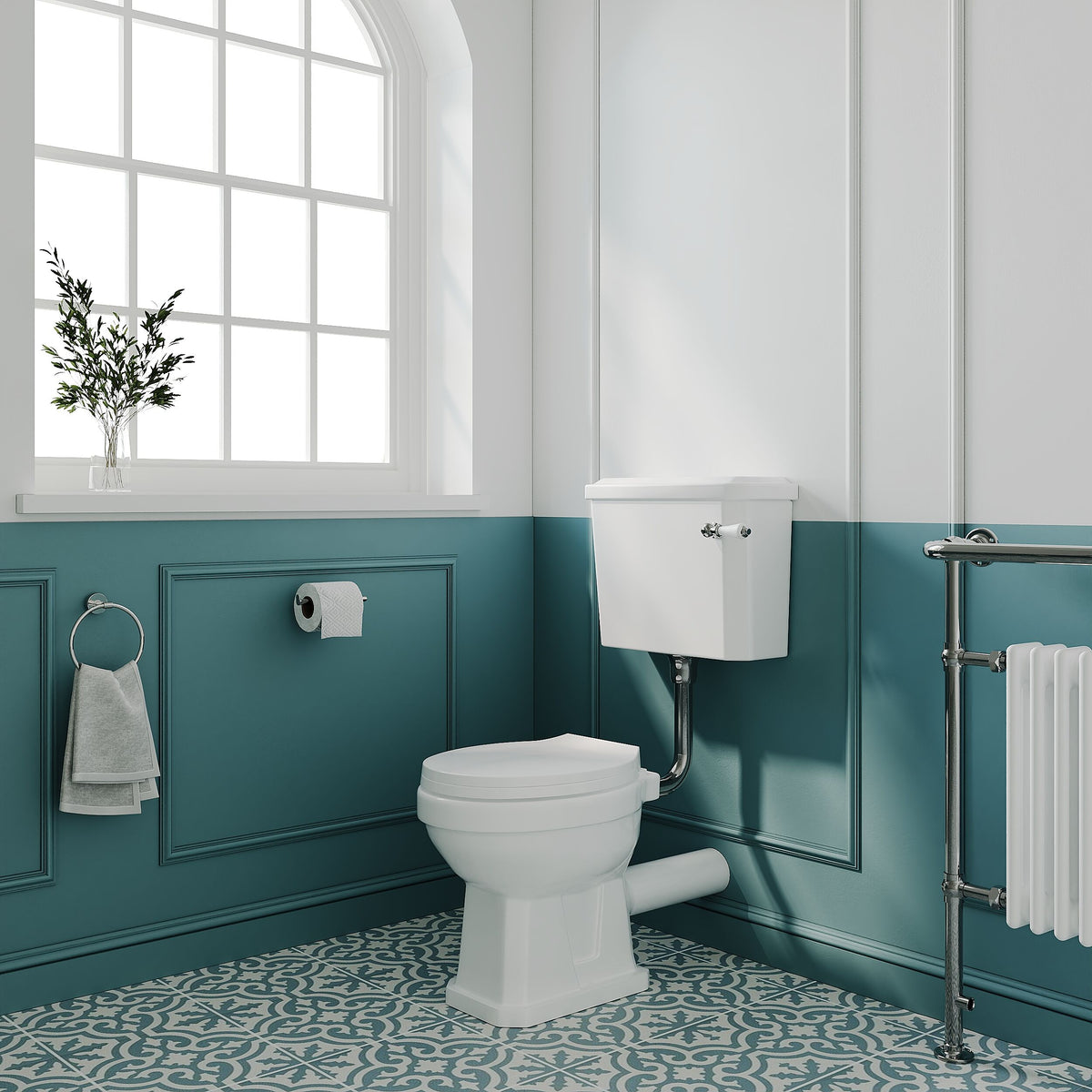 Modern Splash Traditional Low Level Toilet With Cistern & Flush Pipe
