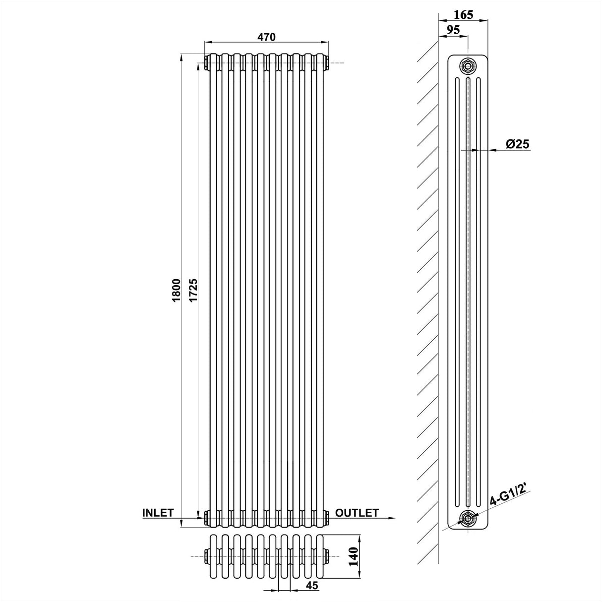 Modern Splash Cast Iron Radiator-CIR18-10-4