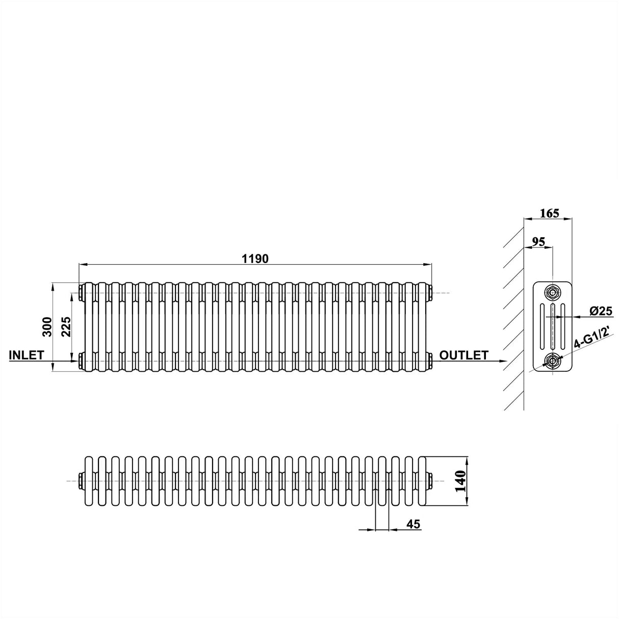 Modern Splash Cast Iron Radiator-CIR3-26-4