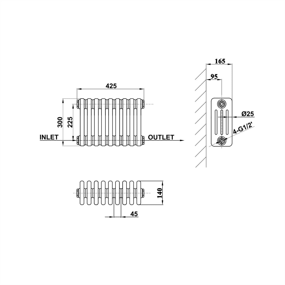 Modern Splash Cast Iron Radiator-CIR3-9-4