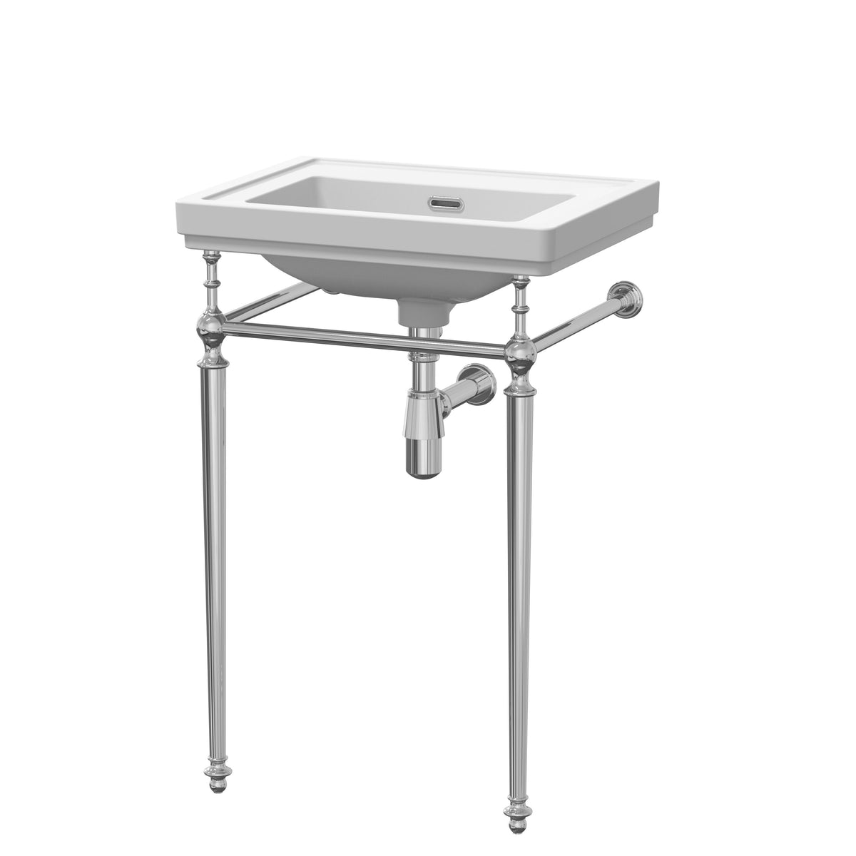 Modern Splash 0 Tap Hole 530mm Traditional Ceramic Basin With Stand