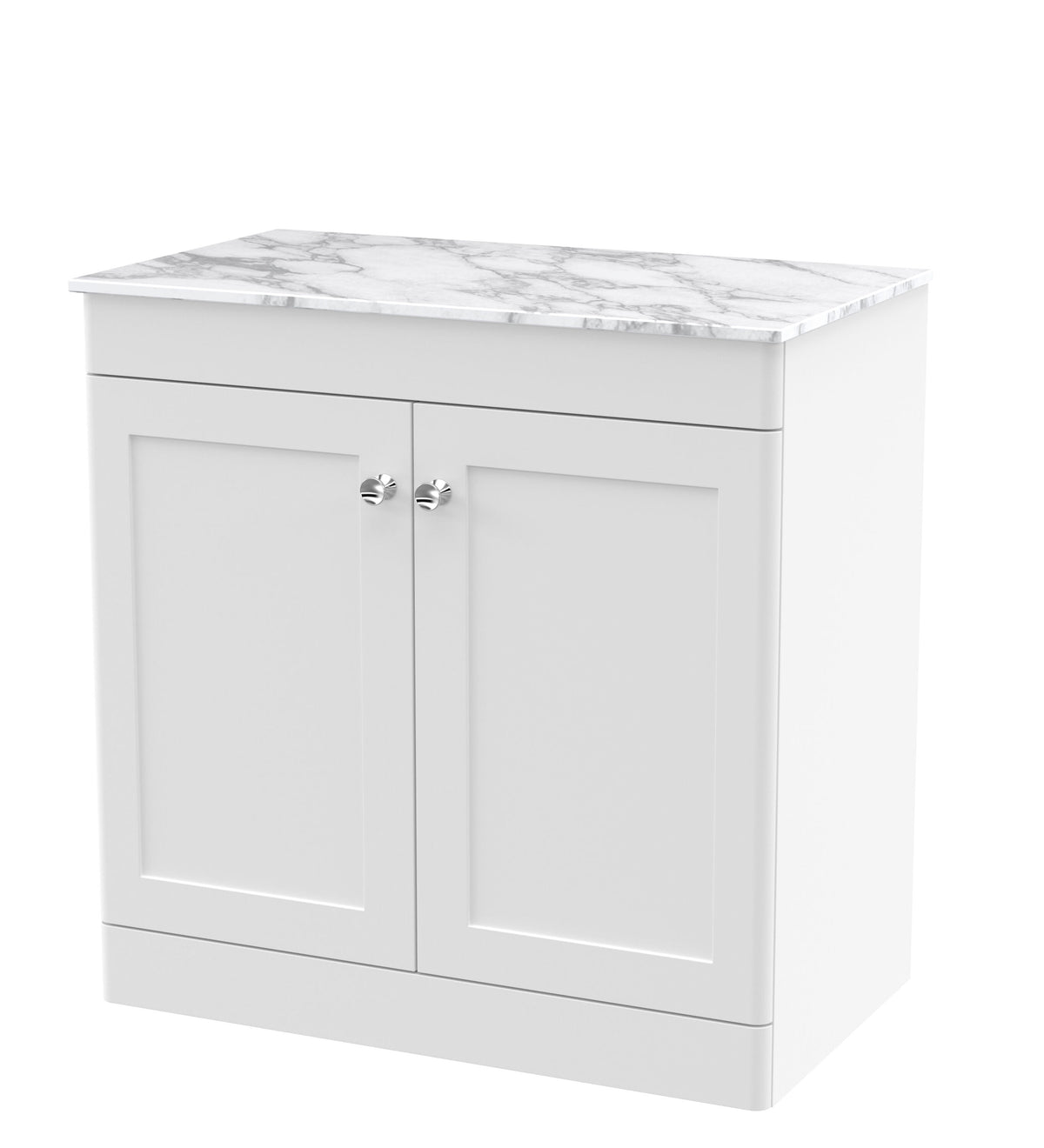 Modern Splash 800mm 2 Door Floor Standing Vanity With Carrara Marble Worktop