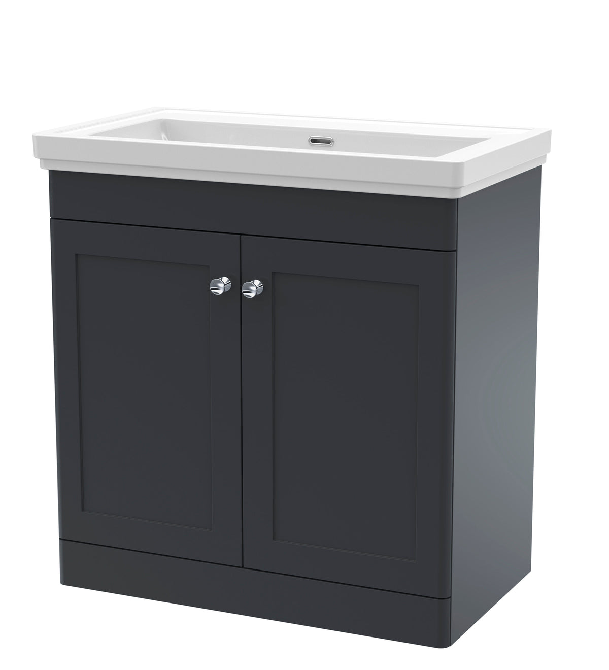 Modern Splash 800mm Soft Black 2 Door Floor Standing Vanity Unit With Basin