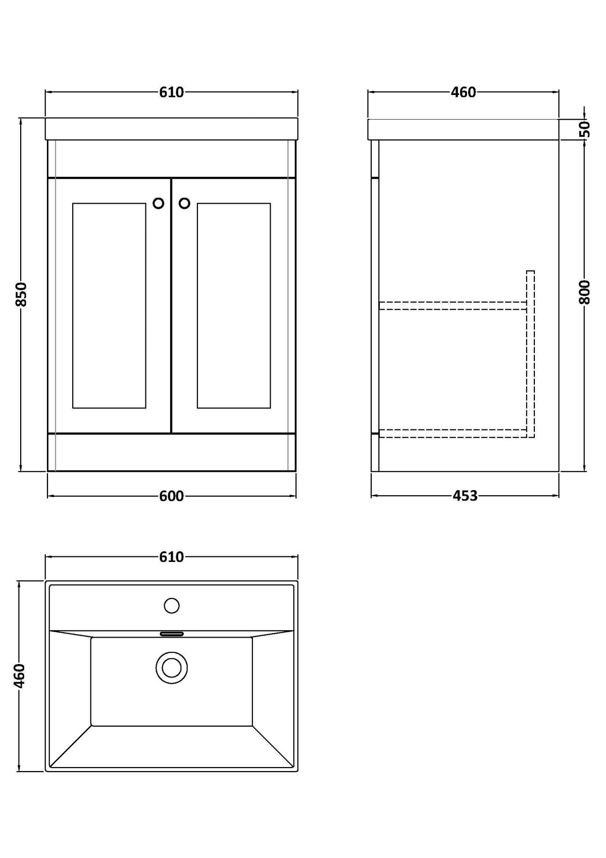 Modern Splash 600mm Satin Green 2 Door Floor Standing Vanity Unit With 1 Tap Hole Thin Edge Basin