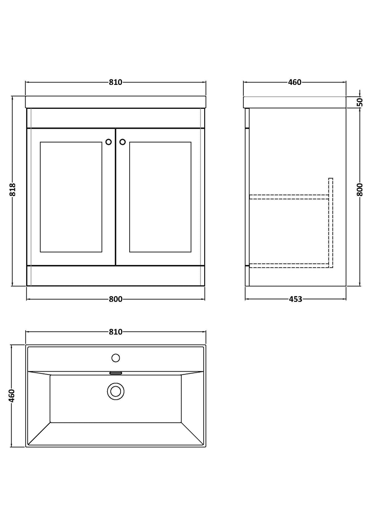 Modern Splash 800mm Satin Green 2 Door Floor Standing Vanity Unit With 1 Tap Hole Thin Edge Basin