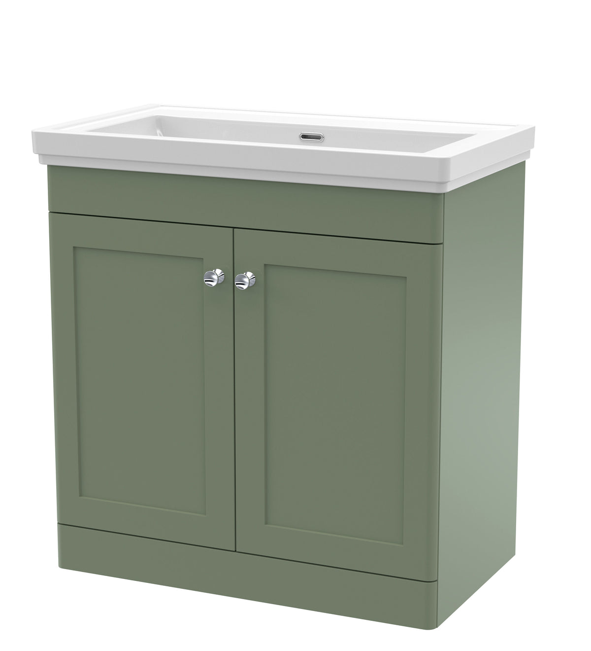 Modern Splash 800mm Satin Green 2 Door Floor Standing Vanity Unit With Basin