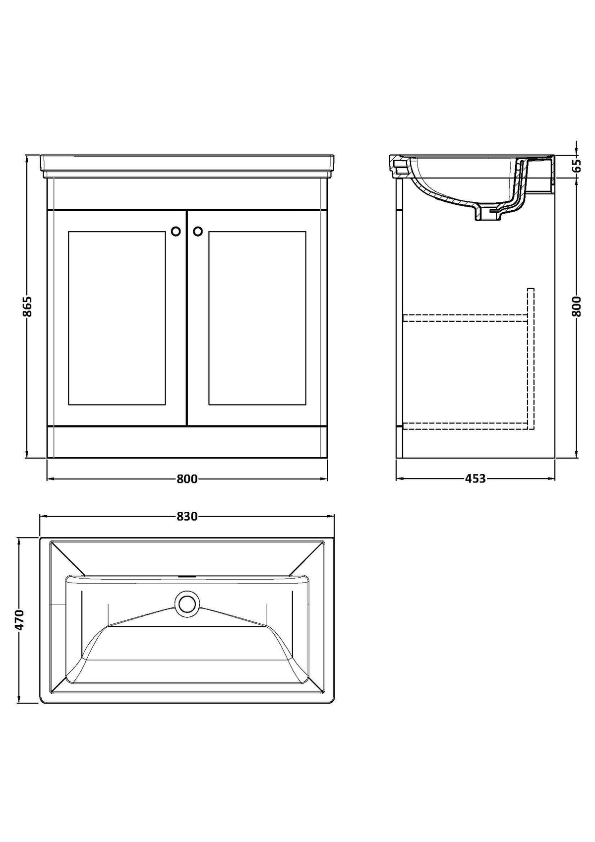 Modern Splash 800mm Satin Green 2 Door Floor Standing Vanity Unit With Basin