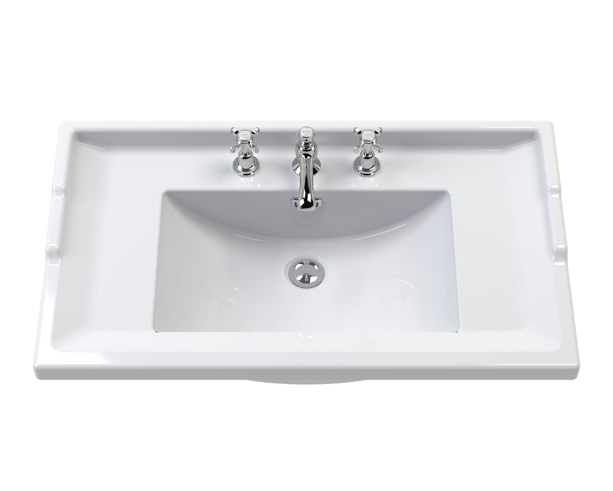 Modern Splash 600mm Satin Green 1 Drawer Wall Hung Vanity Unit With 3 Tap Hole Basin