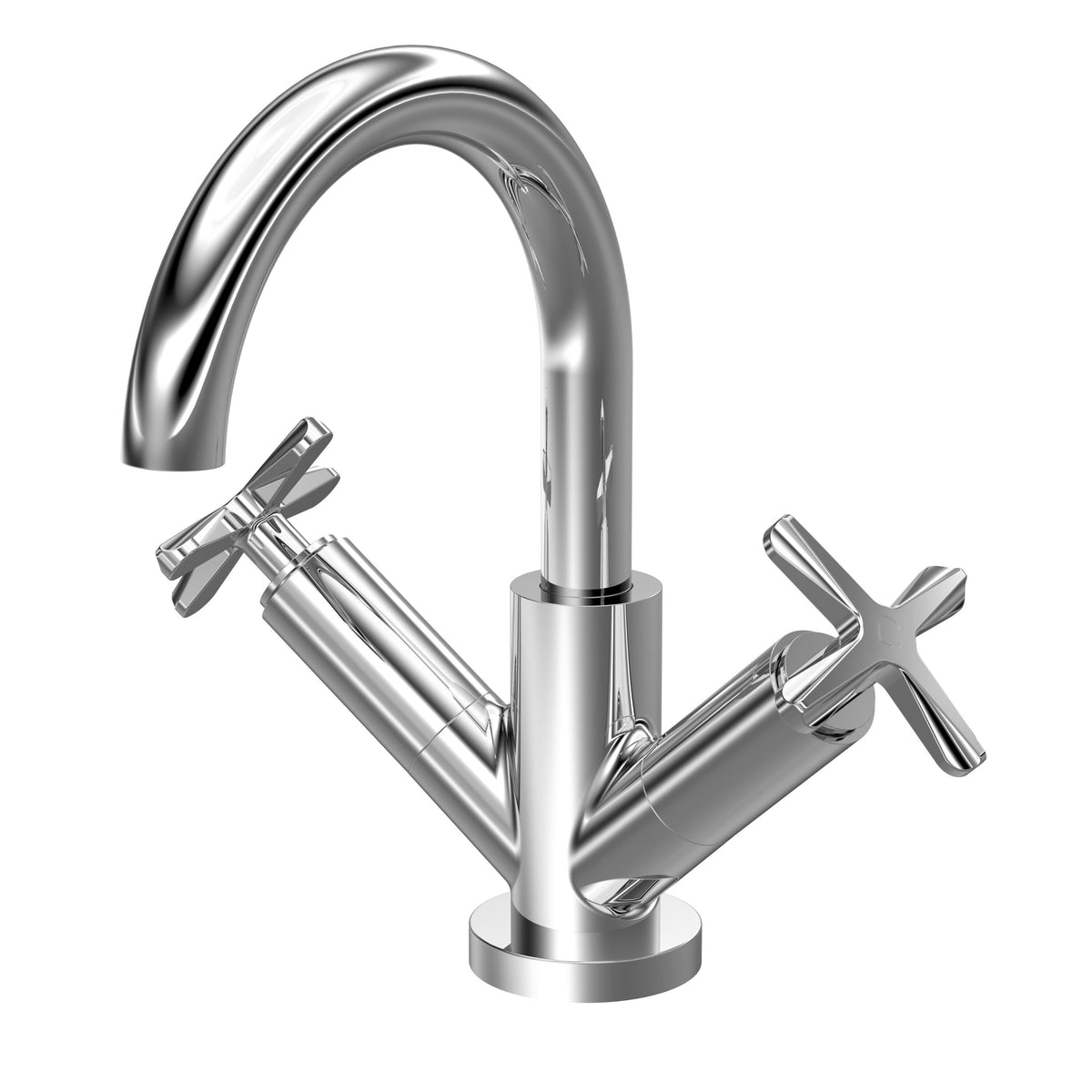 Modern Splash Chrome Deck Mounted Mono Basin Mixer With Pop Up Waste