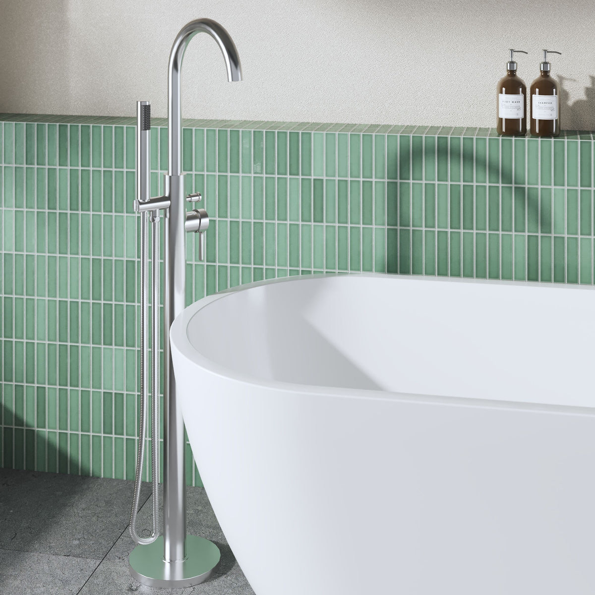 Modern Splash Chrome Floorstanding Bath Shower Mixer