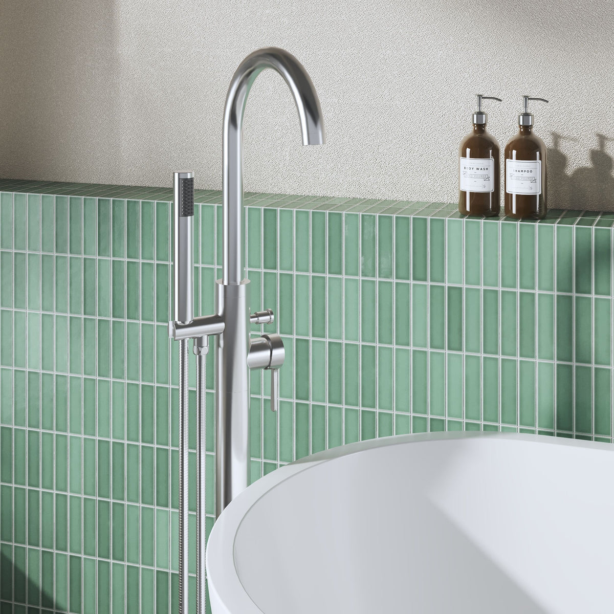 Modern Splash Chrome Floorstanding Bath Shower Mixer