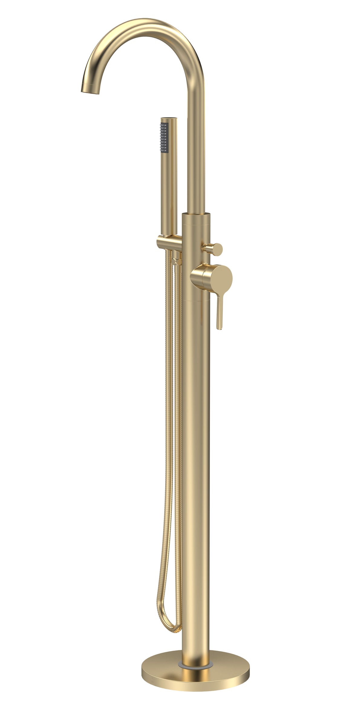 Modern Splash Brushed Brass Floorstanding Bath Shower Mixer