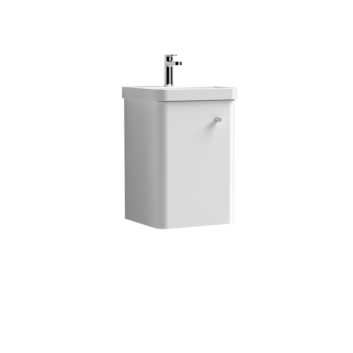 Modern Splash 400mm Gloss White 1 Door Wall Hung Vanity Unit With Basin