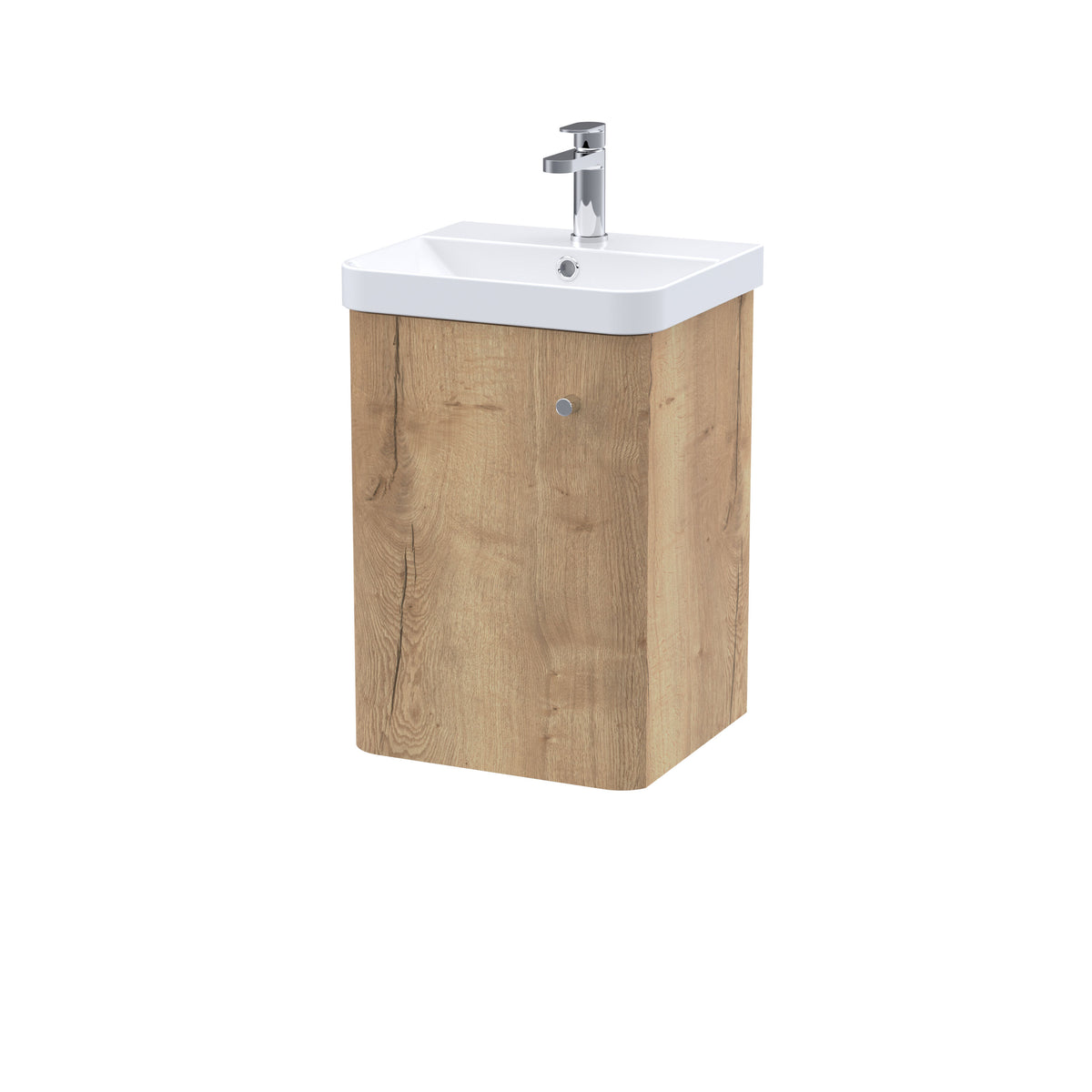 Modern Splash 400mm Autumn Oak 1 Door Wall Hung Vanity Unit With Basin
