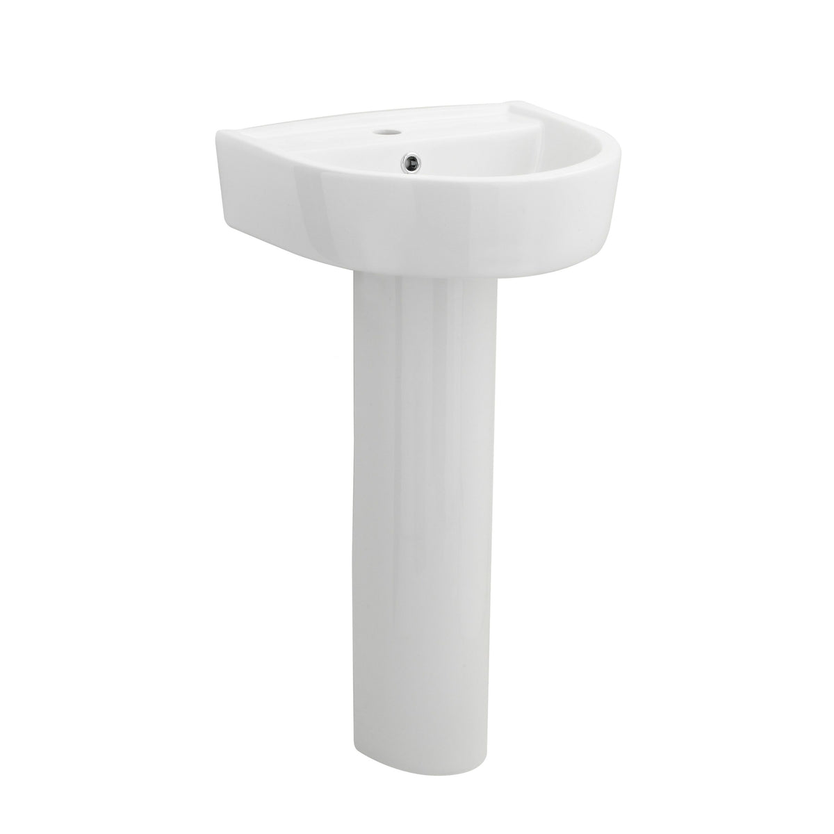 Modern Splash 1 Tap Hole 420mm Ceramic Basin & Pedestal