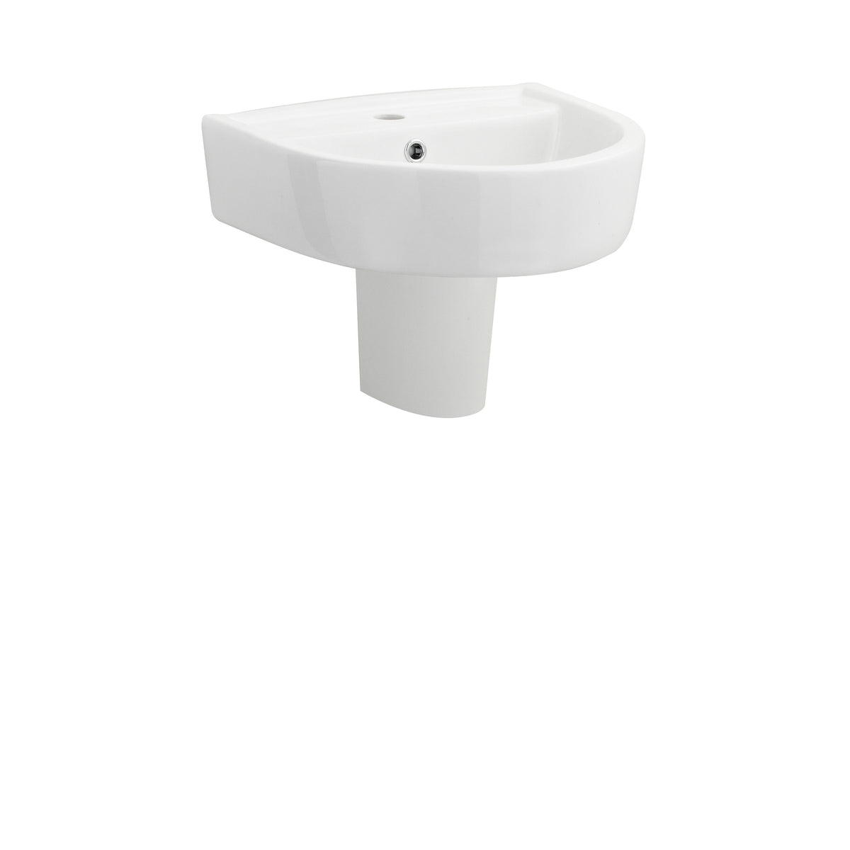 Modern Splash 1 Tap Hole 420mm Ceramic Basin & Semi Pedestal
