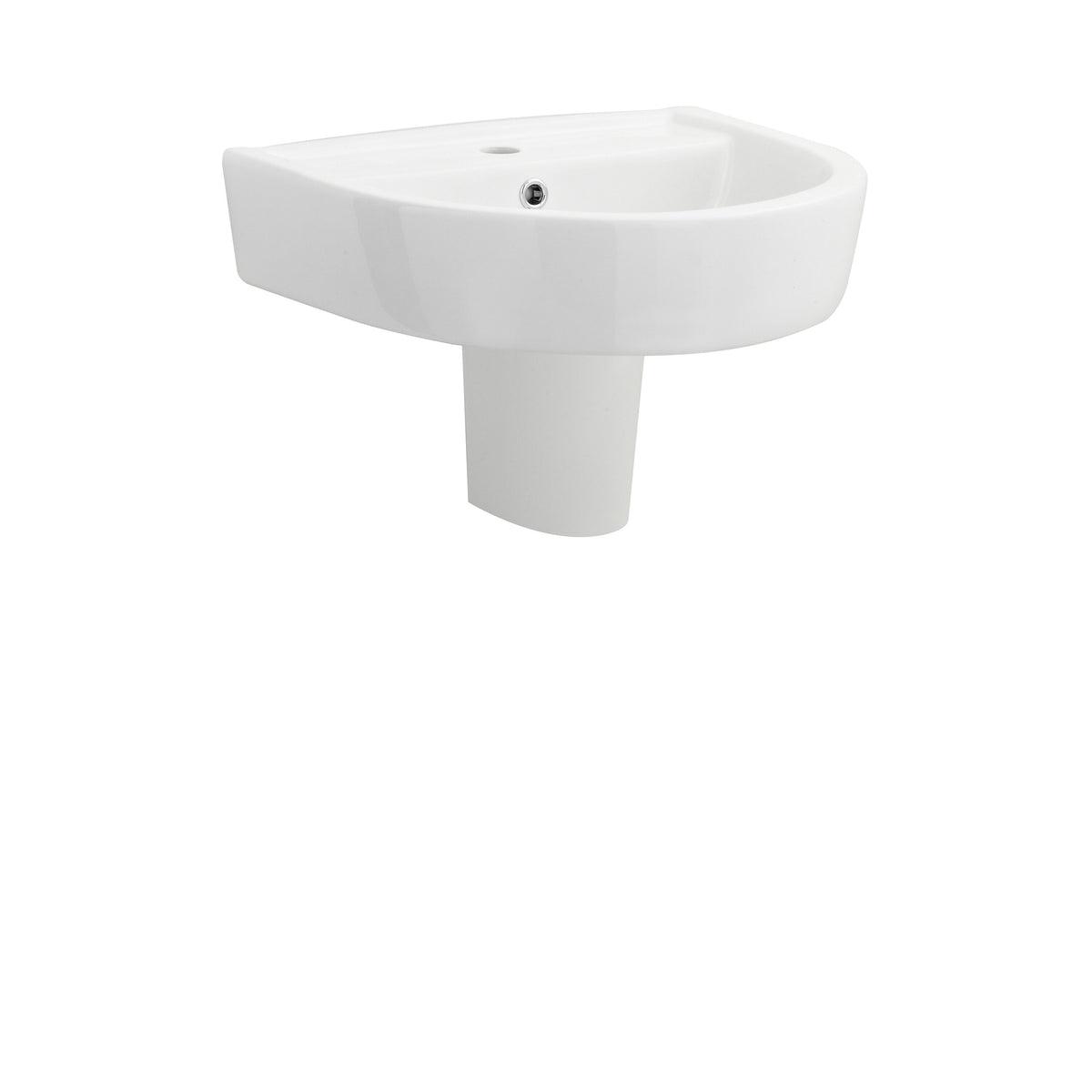 Modern Splash 1 Tap Hole 520mm Ceramic Basin & Semi Pedestal