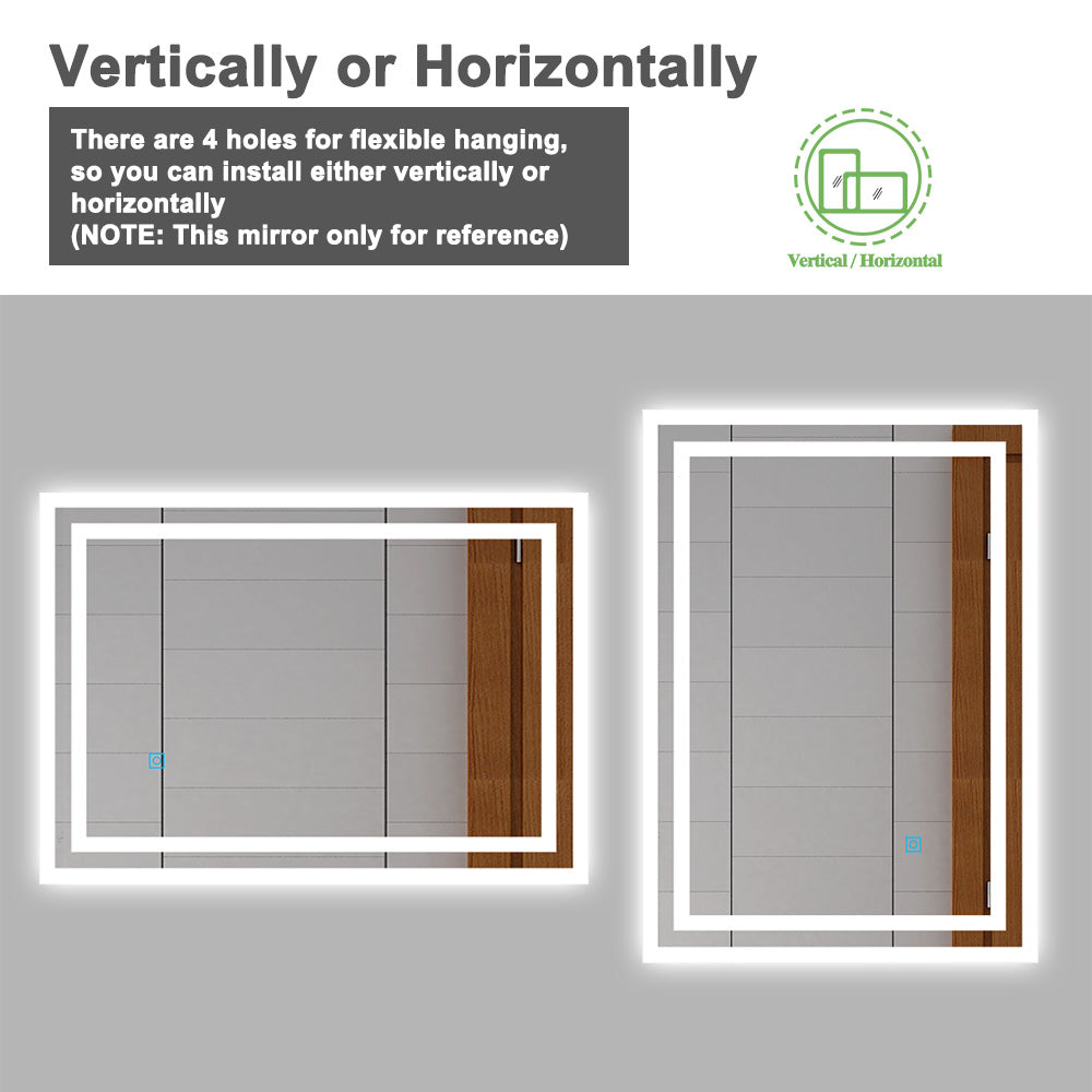 Modern Splash LED Rectangle Mirror