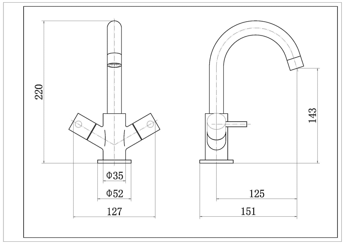 Modern Splash Series Two Chrome Mono Basin Mixer With Waste