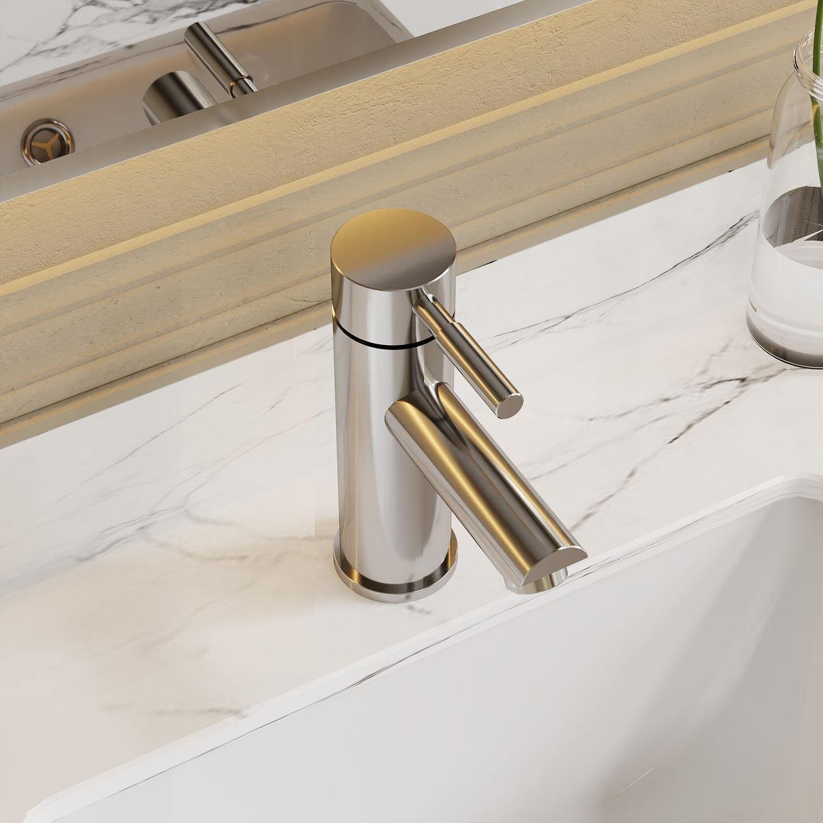 Modern Splash Series Two Chrome Mono Basin Mixer With Push Button Waste
