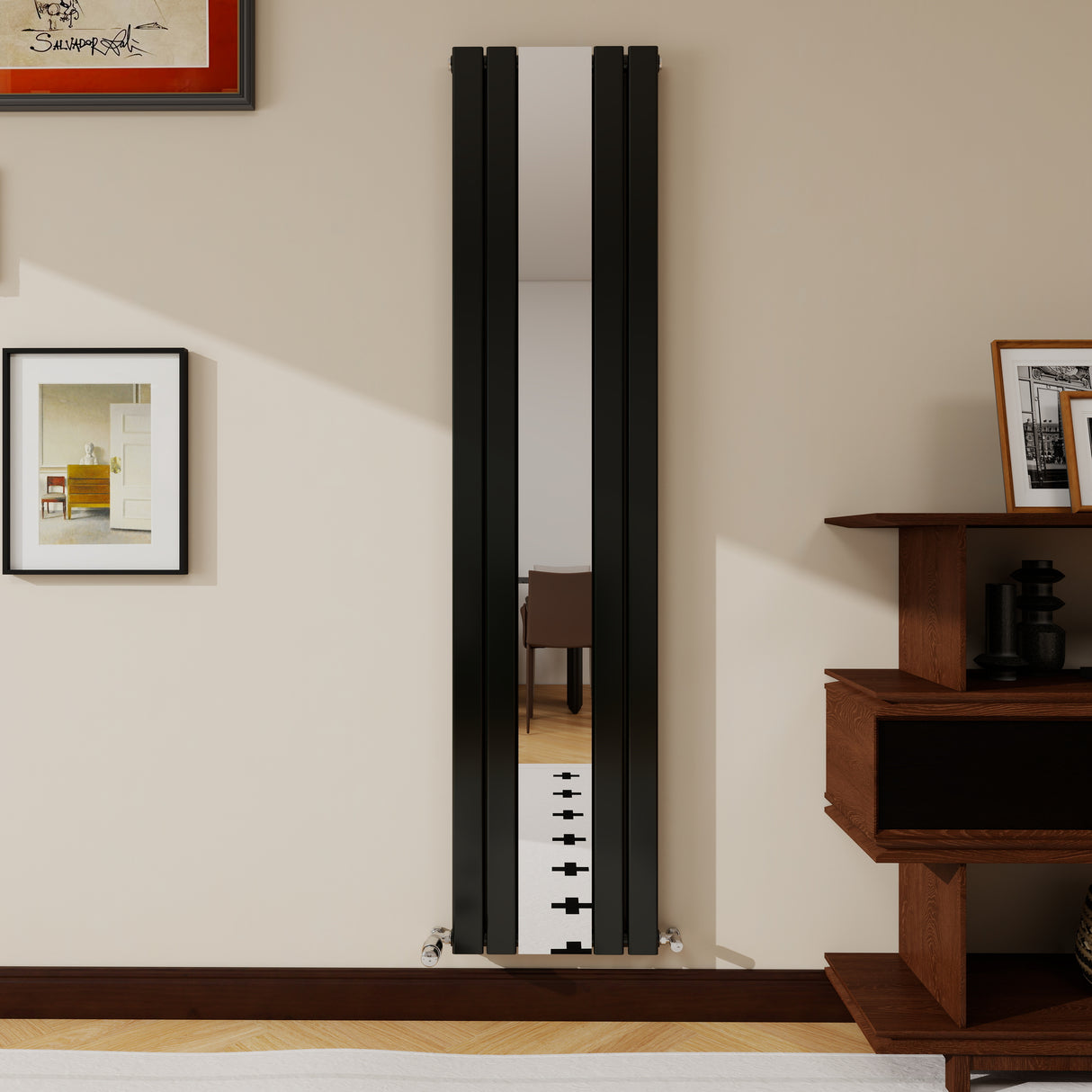 Modern Splash Vertical Flat Panel Mirror Radiator 1800x417mm Double