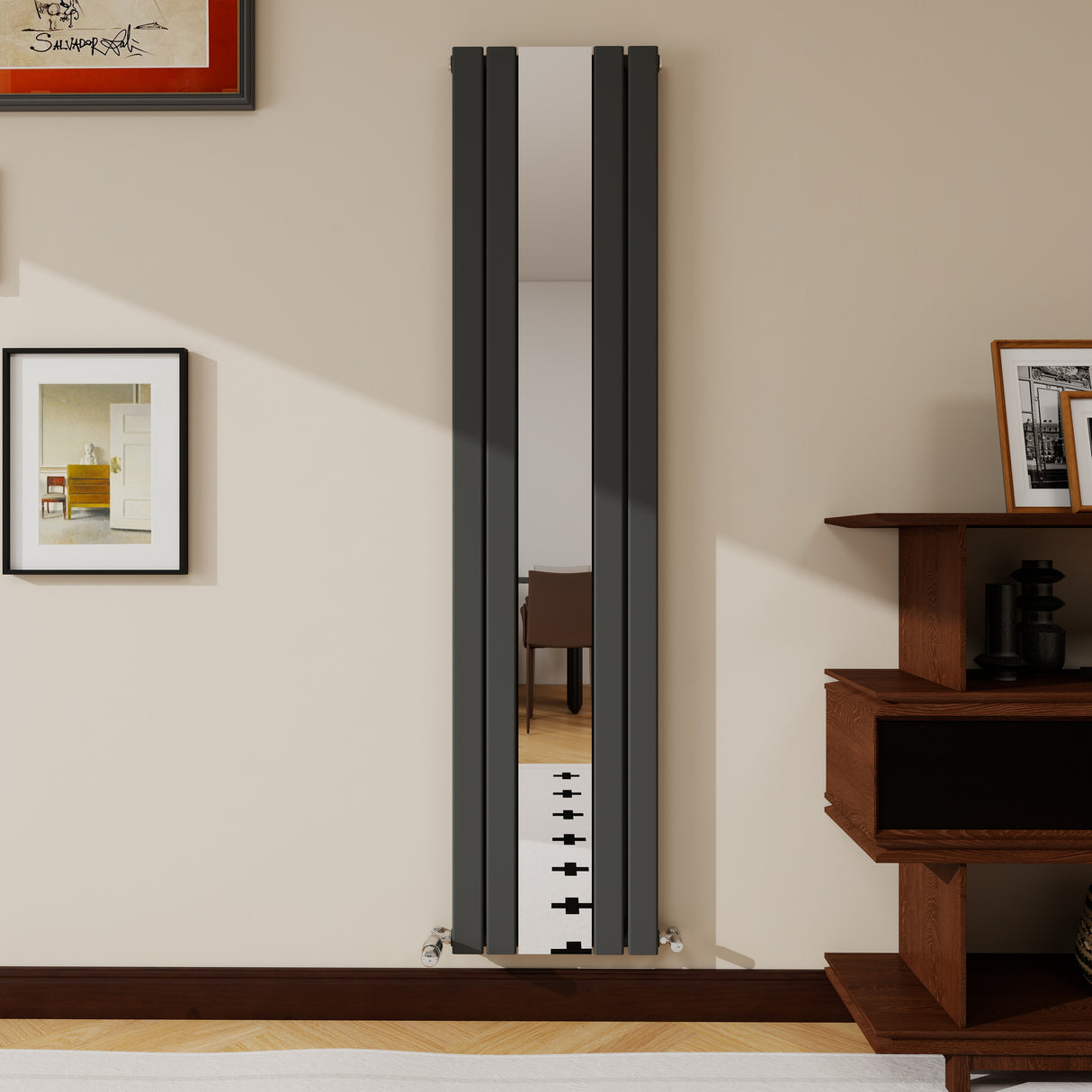 Modern Splash Vertical Flat Panel Mirror Radiator 1800x417mm Double