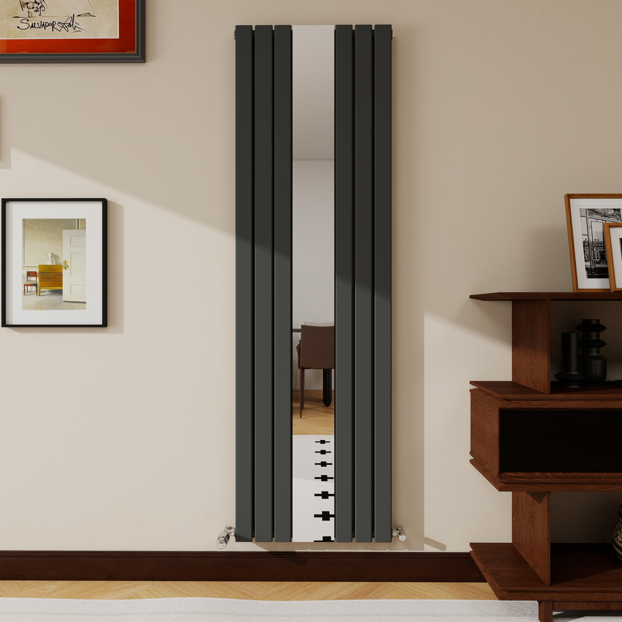 Modern Splash Vertical Flat Panel Mirror Radiator 1800x553mm Double