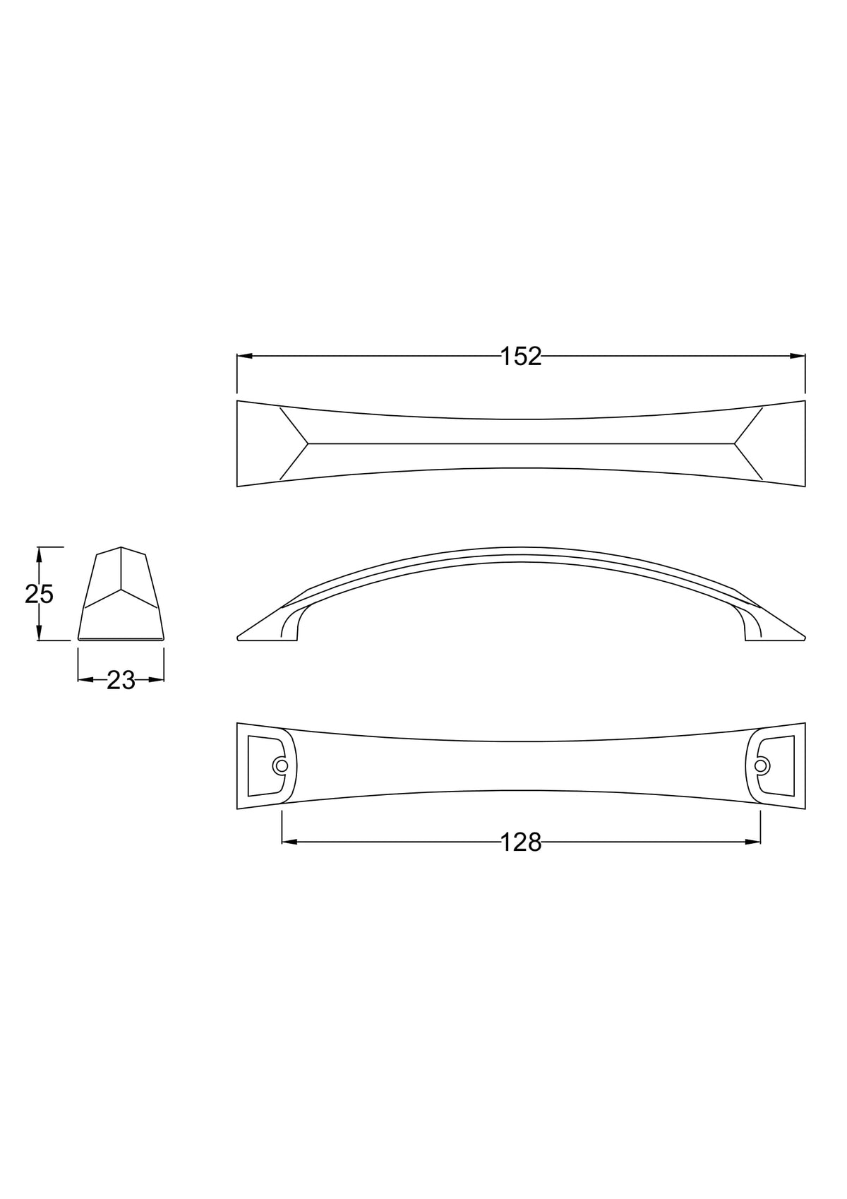128mm Satin Nickel D Handle