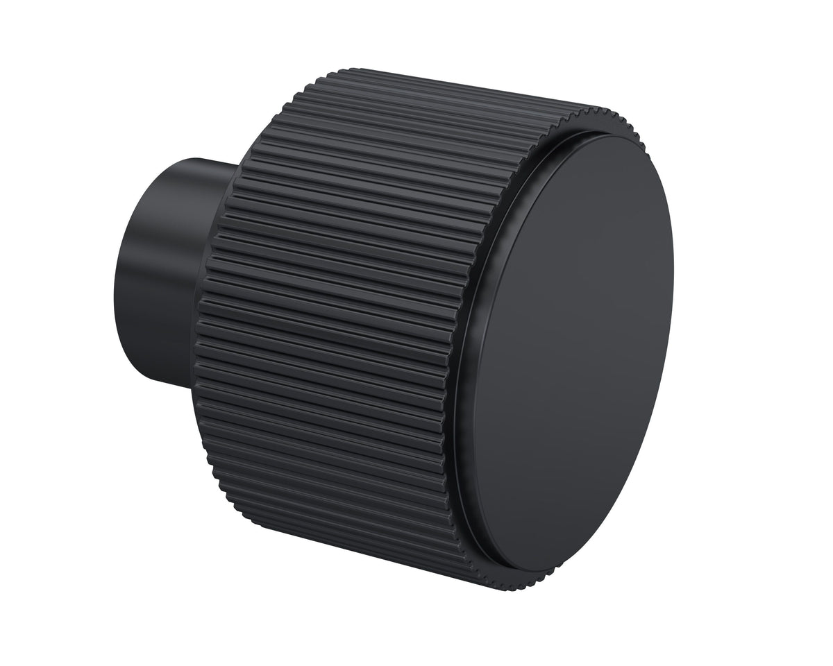 Matt Black Fluted Furniture Knob