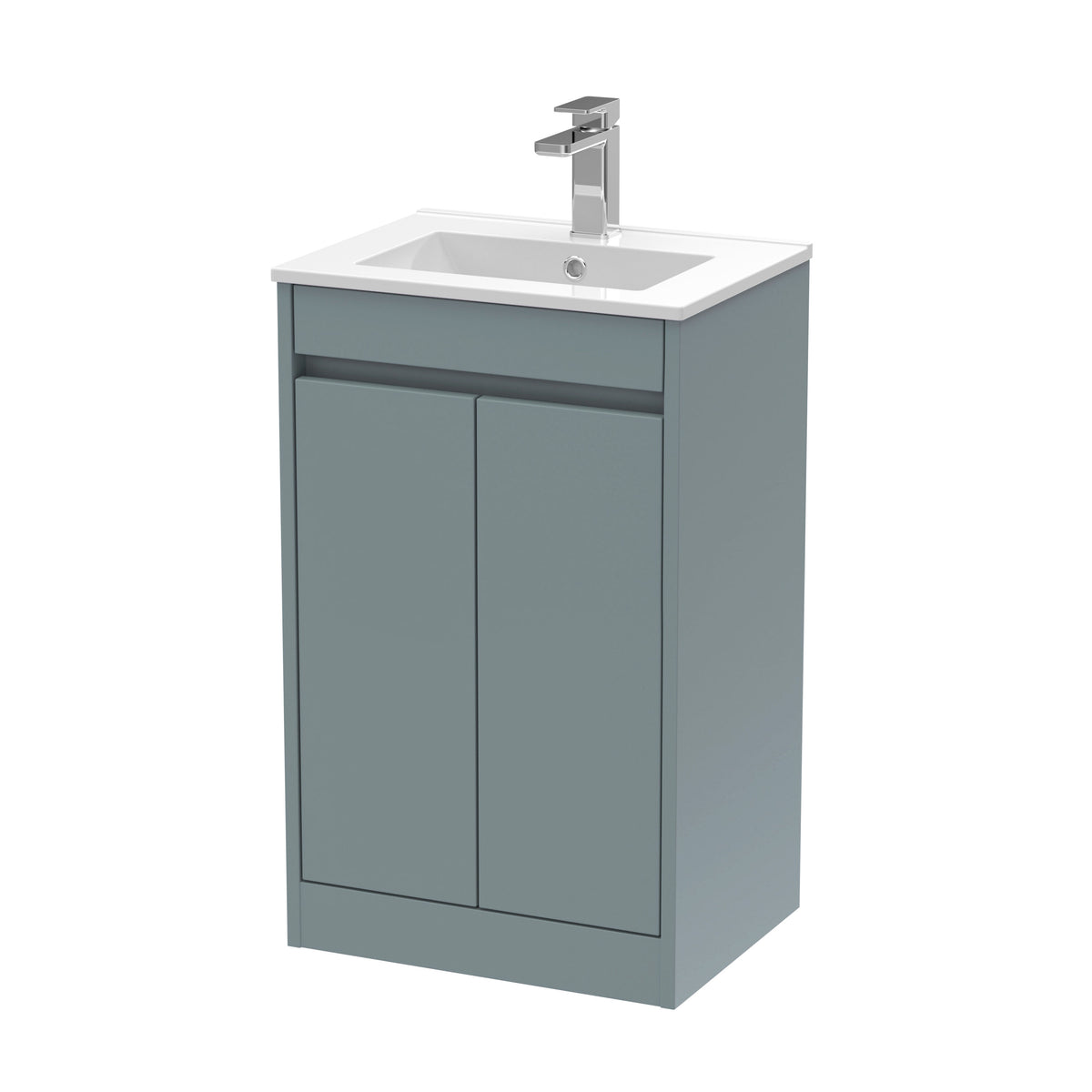 Modern Splash 500mm Coastal Grey 2 Door Floor Standing Vanity Unit With Minimilist Basin