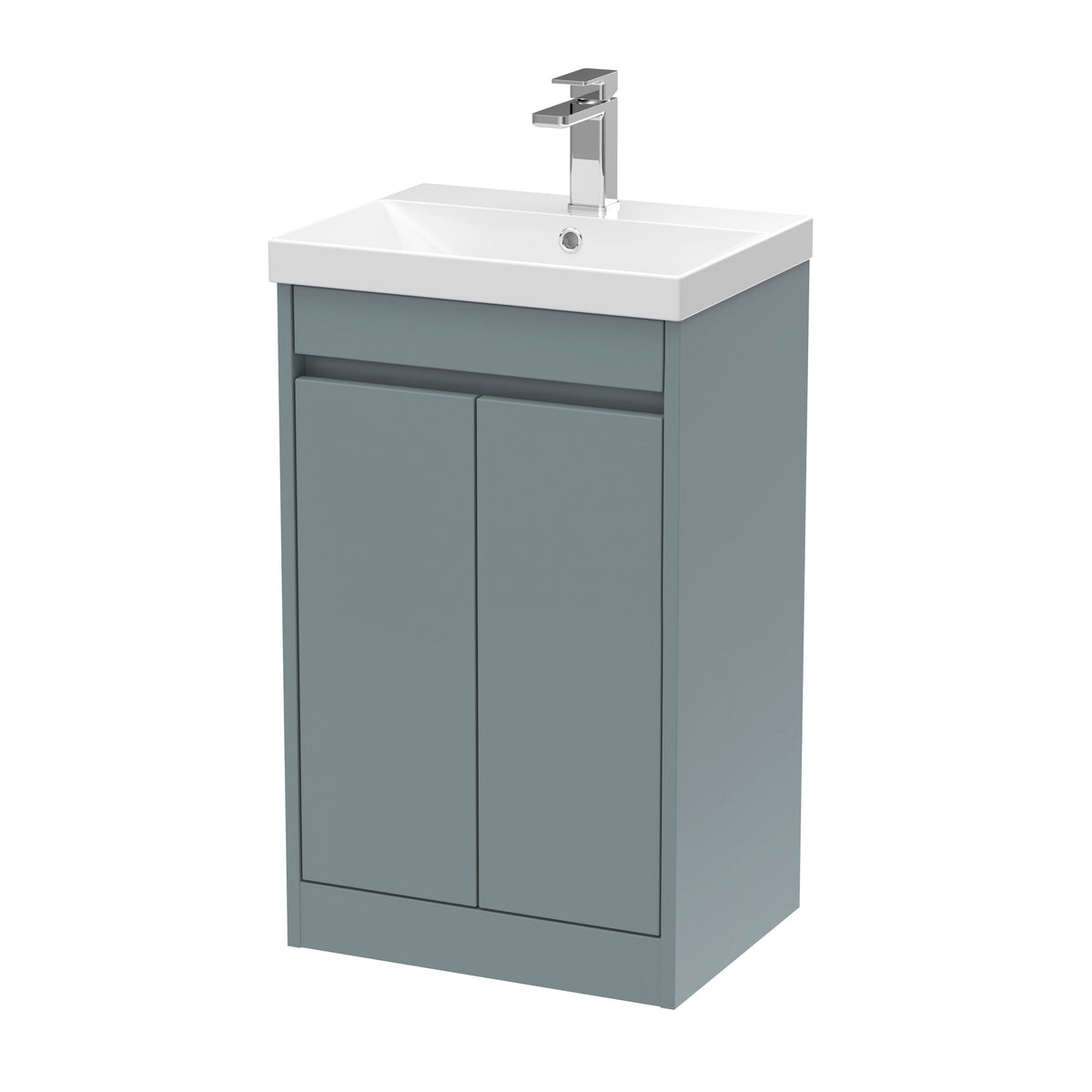Modern Splash 500mm Coastal Grey 2 Door Floor Standing Vanity Unit With Thin-Edge Basin
