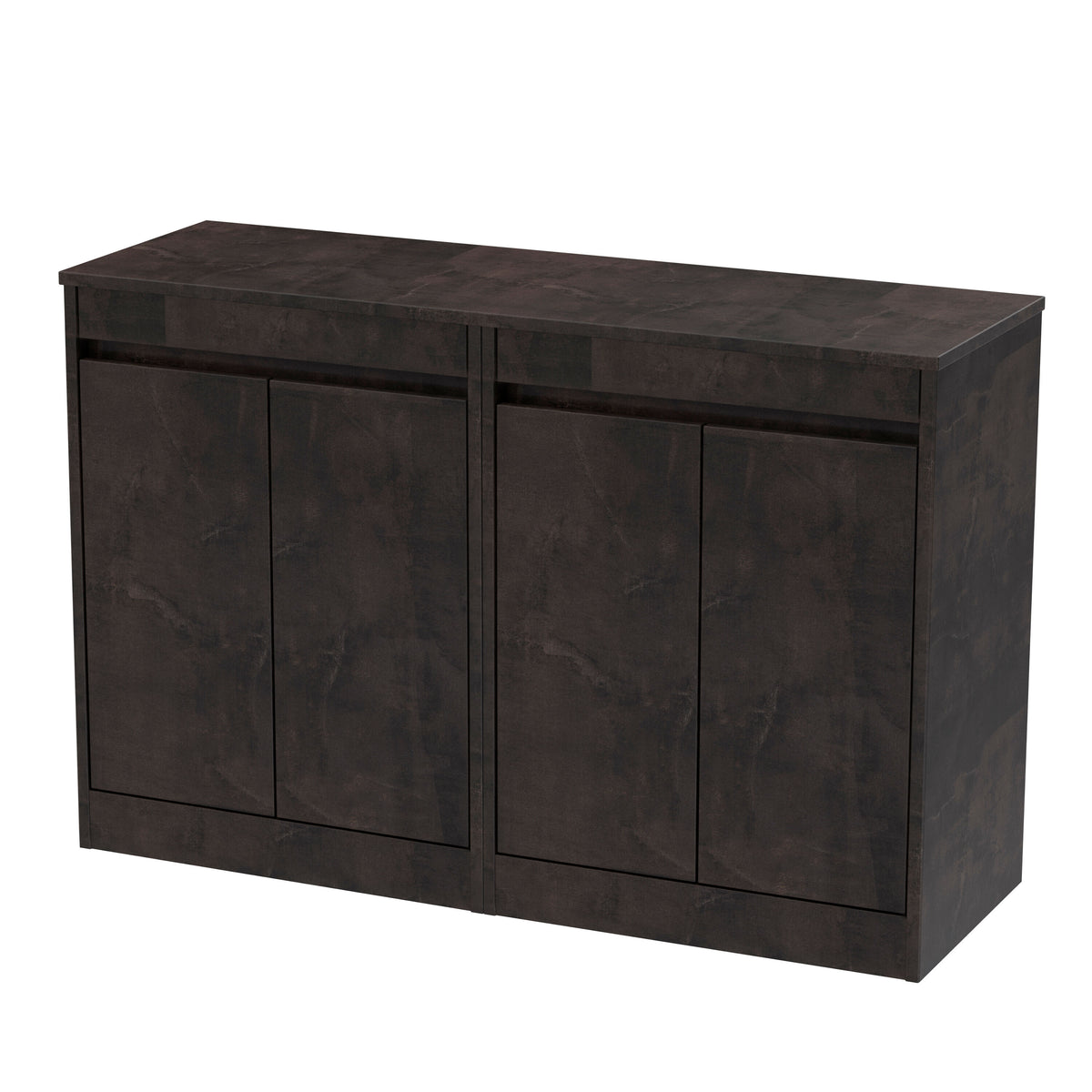 Modern Splash 1200mm metallic Slate 4 Door Floor Standing Vanity Unit With Co-ordinating Worktop