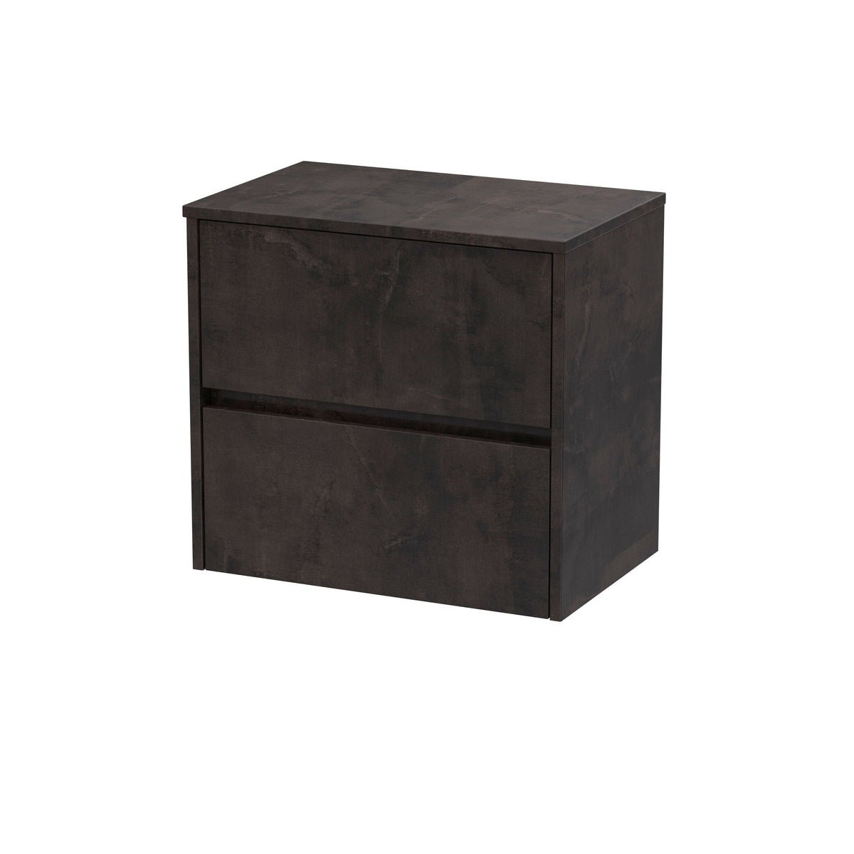 Modern Splash 600mm Metallic Slate 2 Drawer Wall Hung Vanity Unit With Co-ordinating Worktop